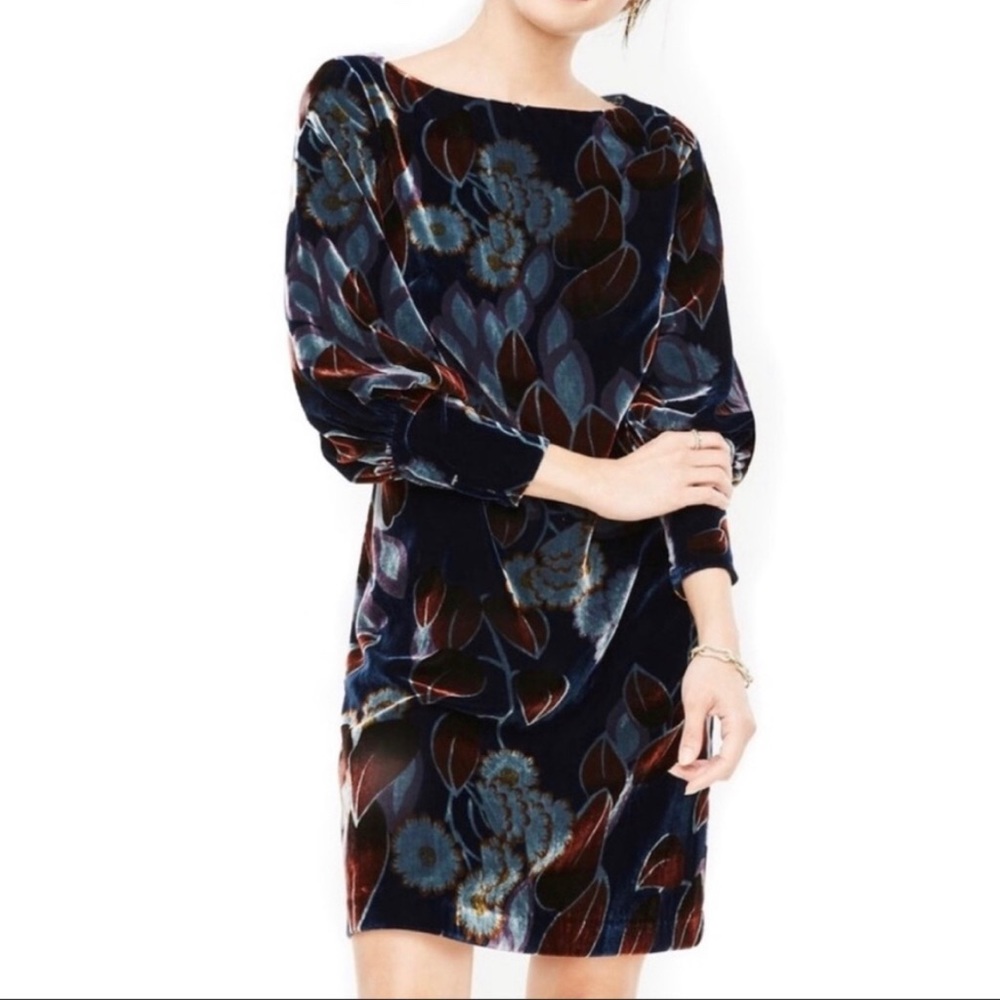 Ann taylor cuffed velvet mini dress